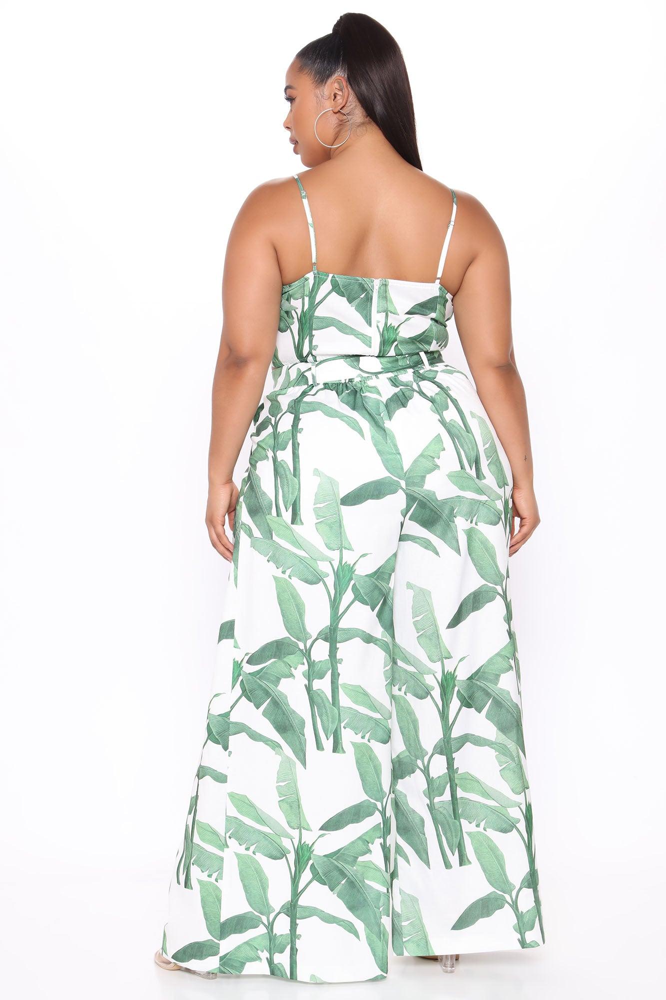 Ibiza Nights Tropical Pant Set - Green/combo Product Image