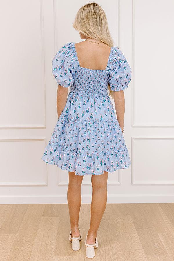 Floral Haven Mini Dress in Sky Blue Product Image