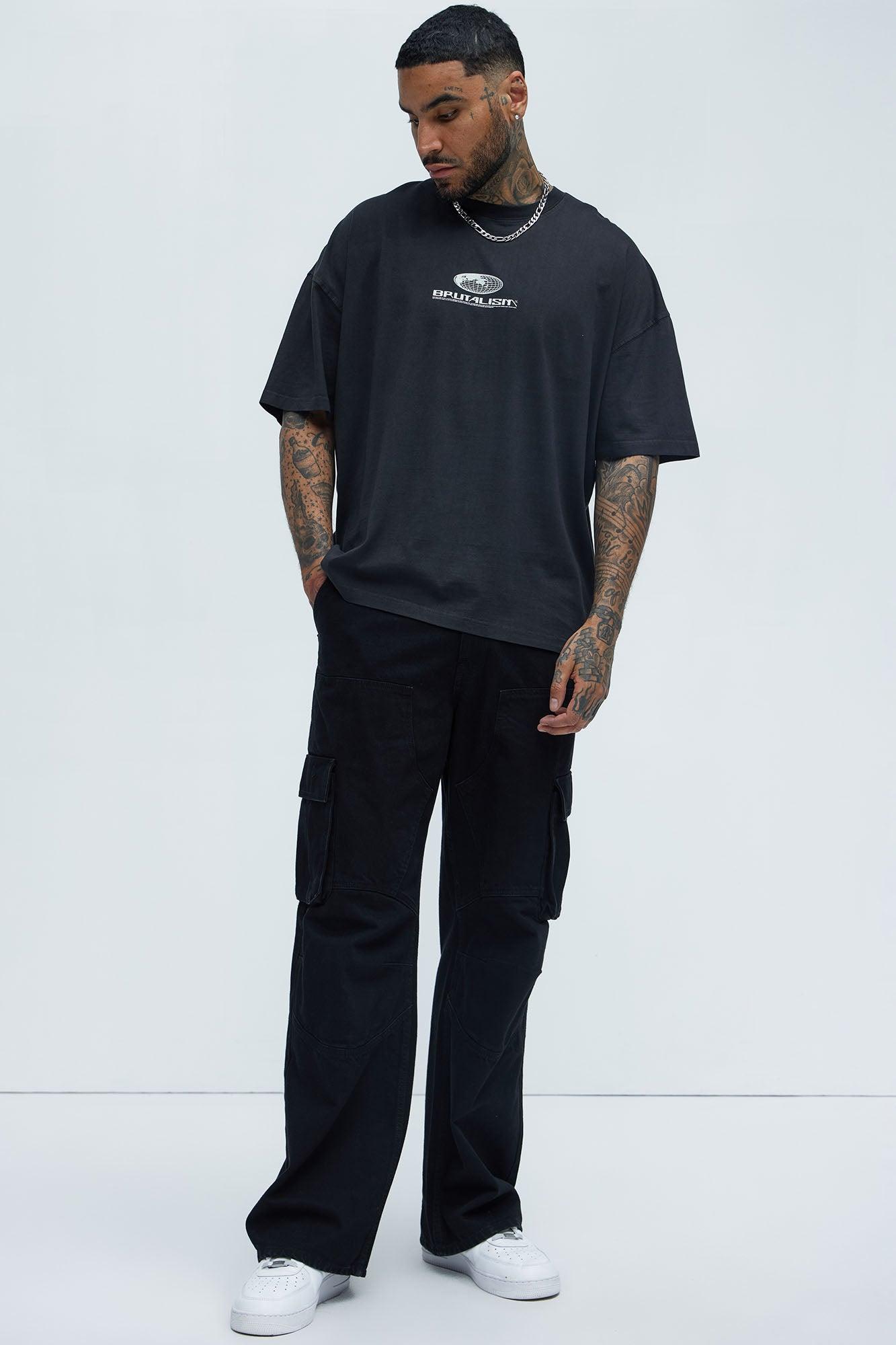 Brutalism Oversized Short Sleeve Tee - Charcoal Product Image