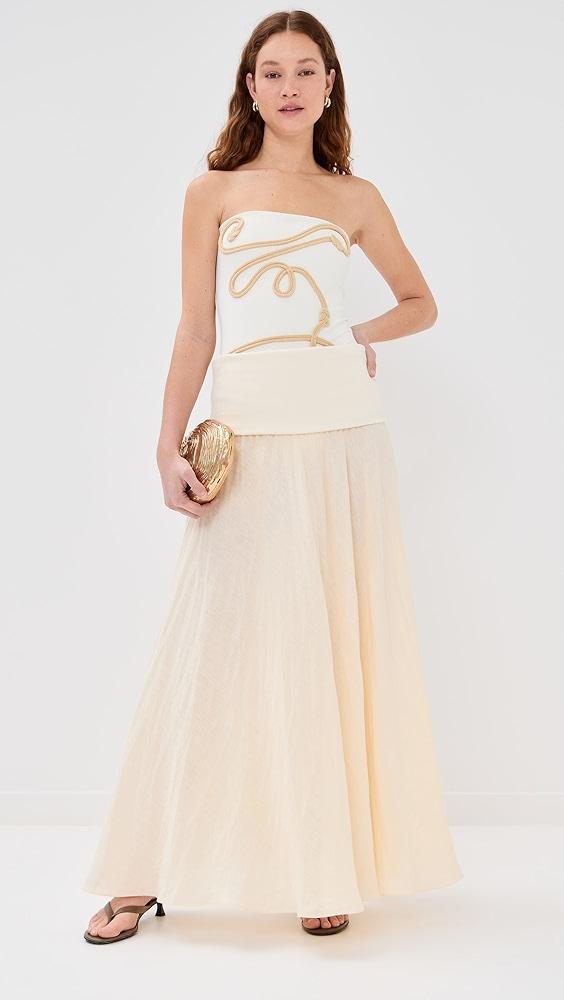 Johanna Ortiz Ecru Light And Sound Ankle Skirt | Shopbop Product Image