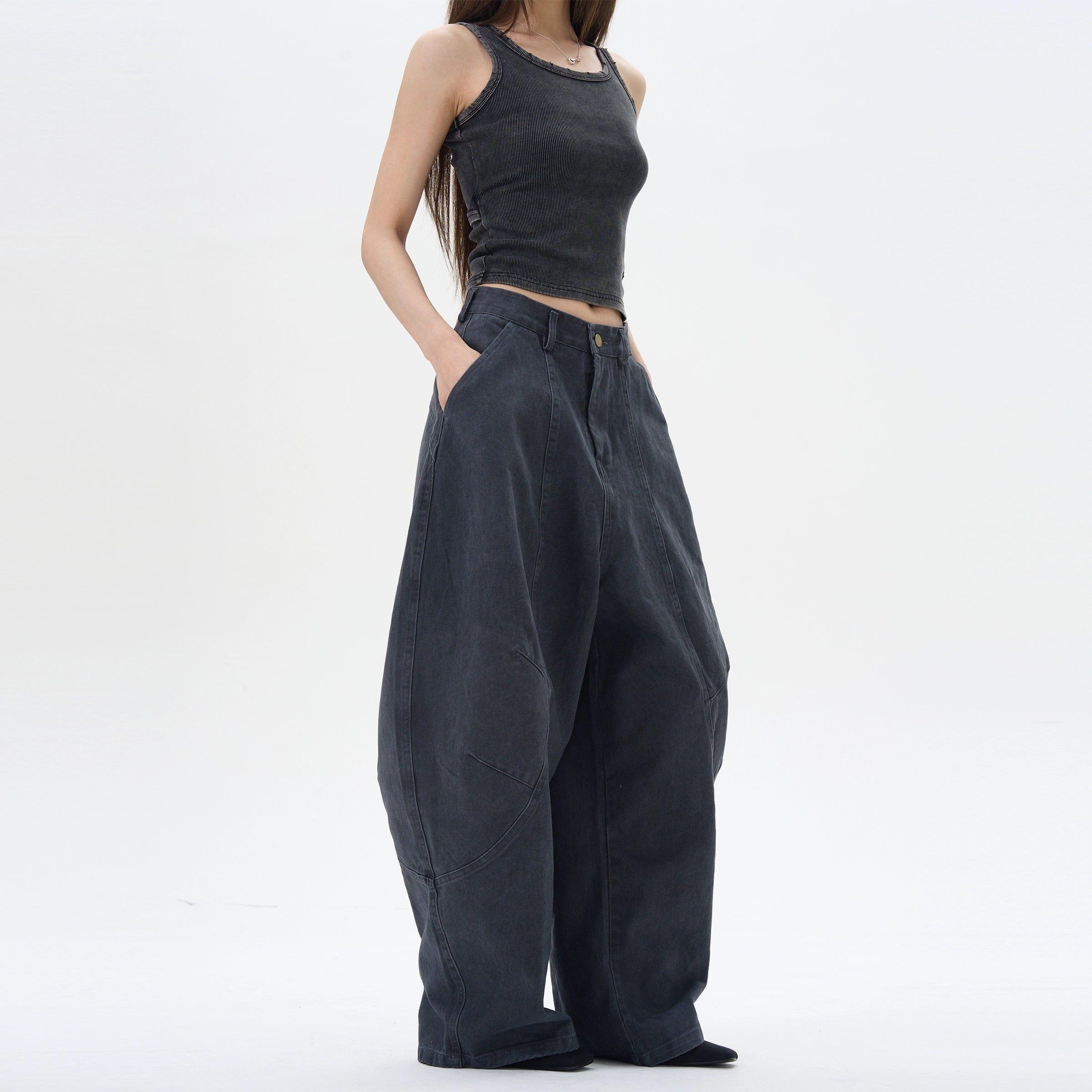 RT No. 12255 RECONSTRUCTED SCIMITAR BAGGY STRAIGHT PANTS Unisex Product Image