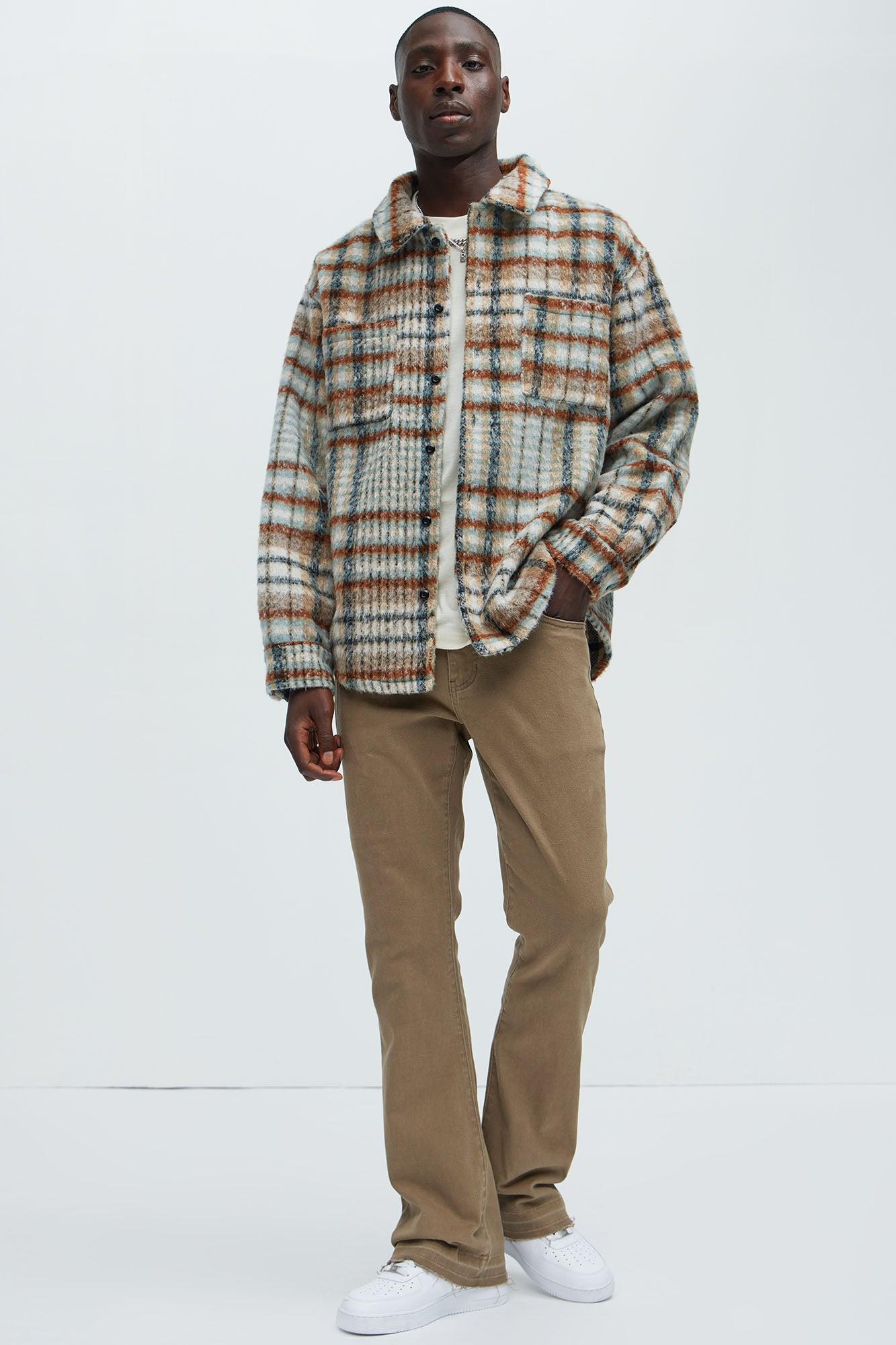 Move Up Plaid Shacket - Tan/Multi Product Image