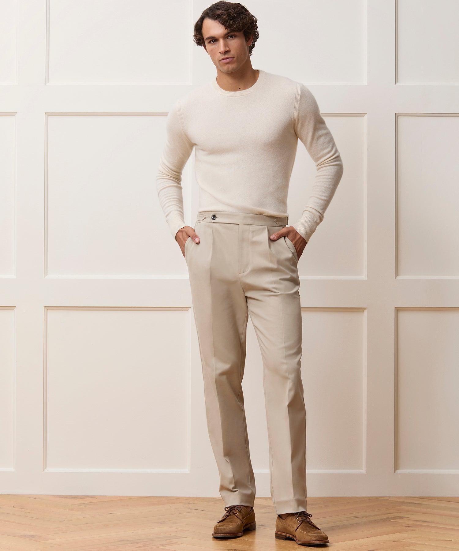 Italian Brushed Cotton Side Tab Trouser Product Image