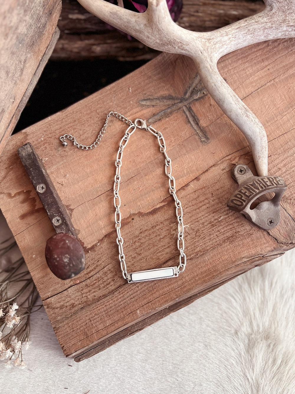 Bar White Turquoise Necklace Product Image