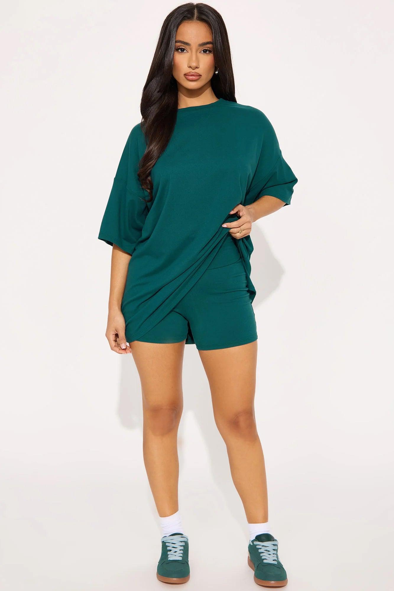 Weekend Escape Everyday Biker Shorts Set - Hunter Product Image