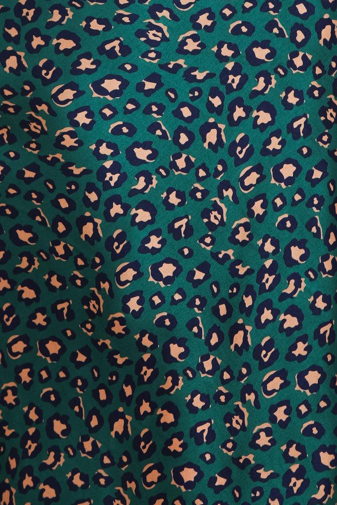 Spiced Ginger Medley Maxi Dress Green Leopard Product Image