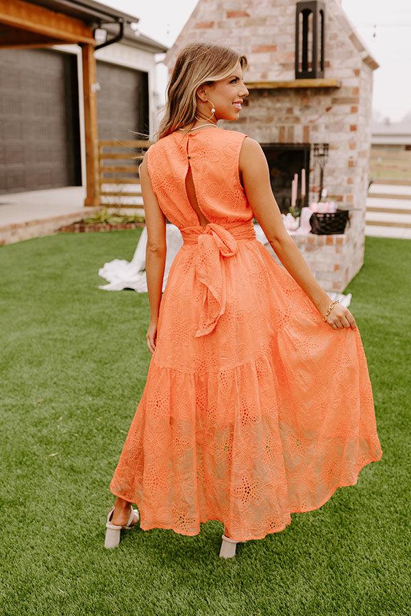 Sun-Kissed Serenade Embroidered Midi In Orange Product Image