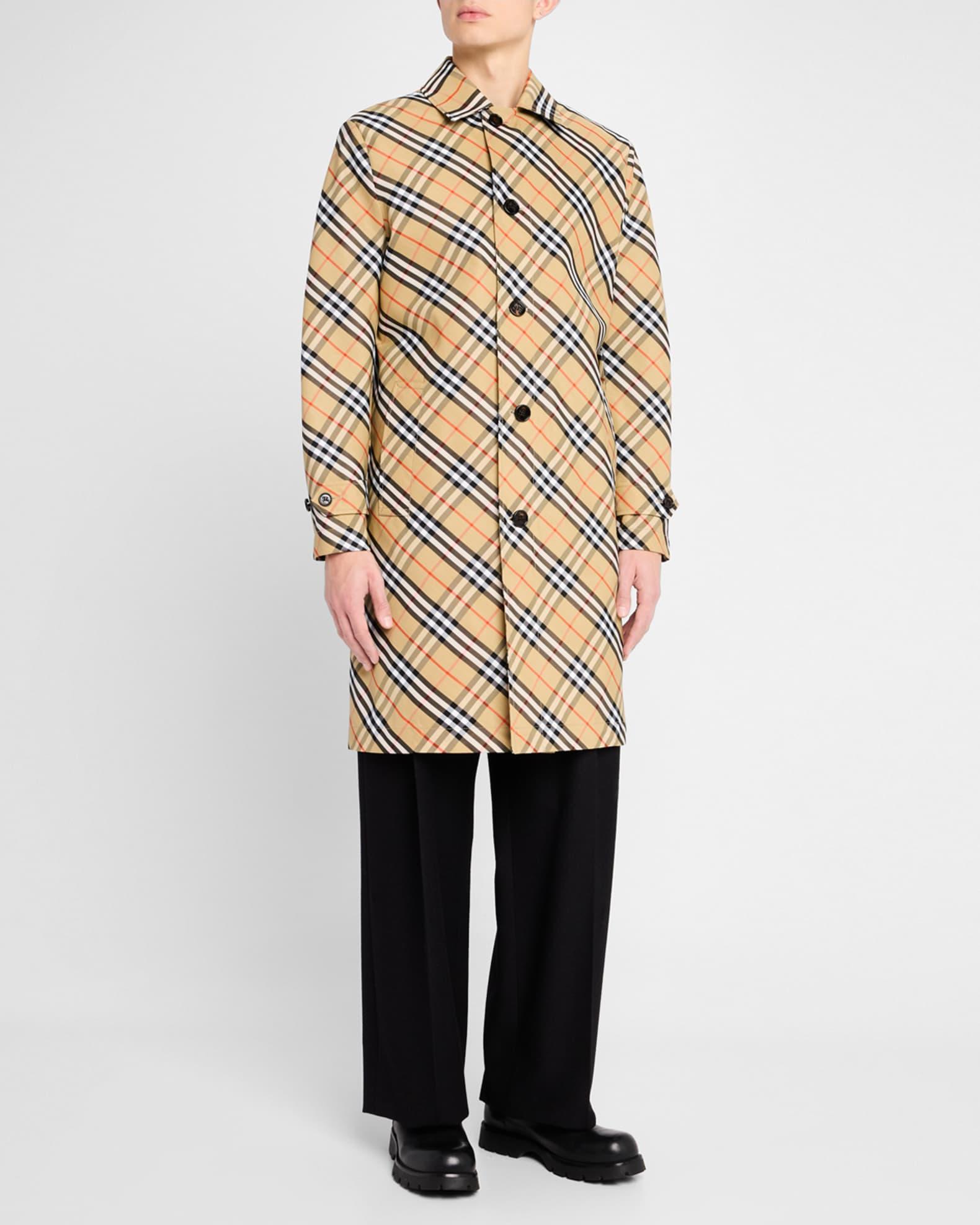 Men's Check Topcoat Product Image