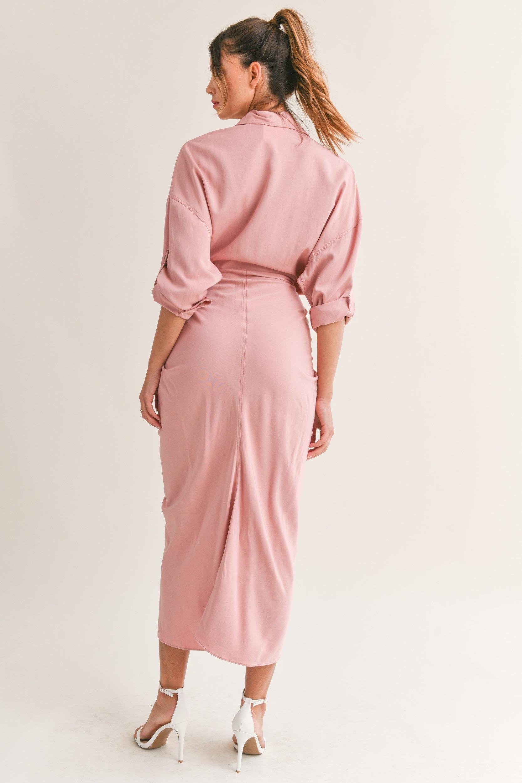 Elegant Shirt Midi Dress Product Image