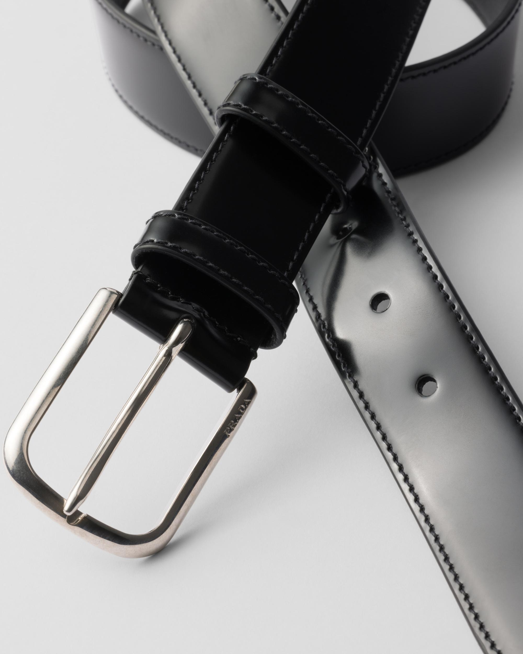 PRADA Men's Adjustable Leather Belt In Black Product Image