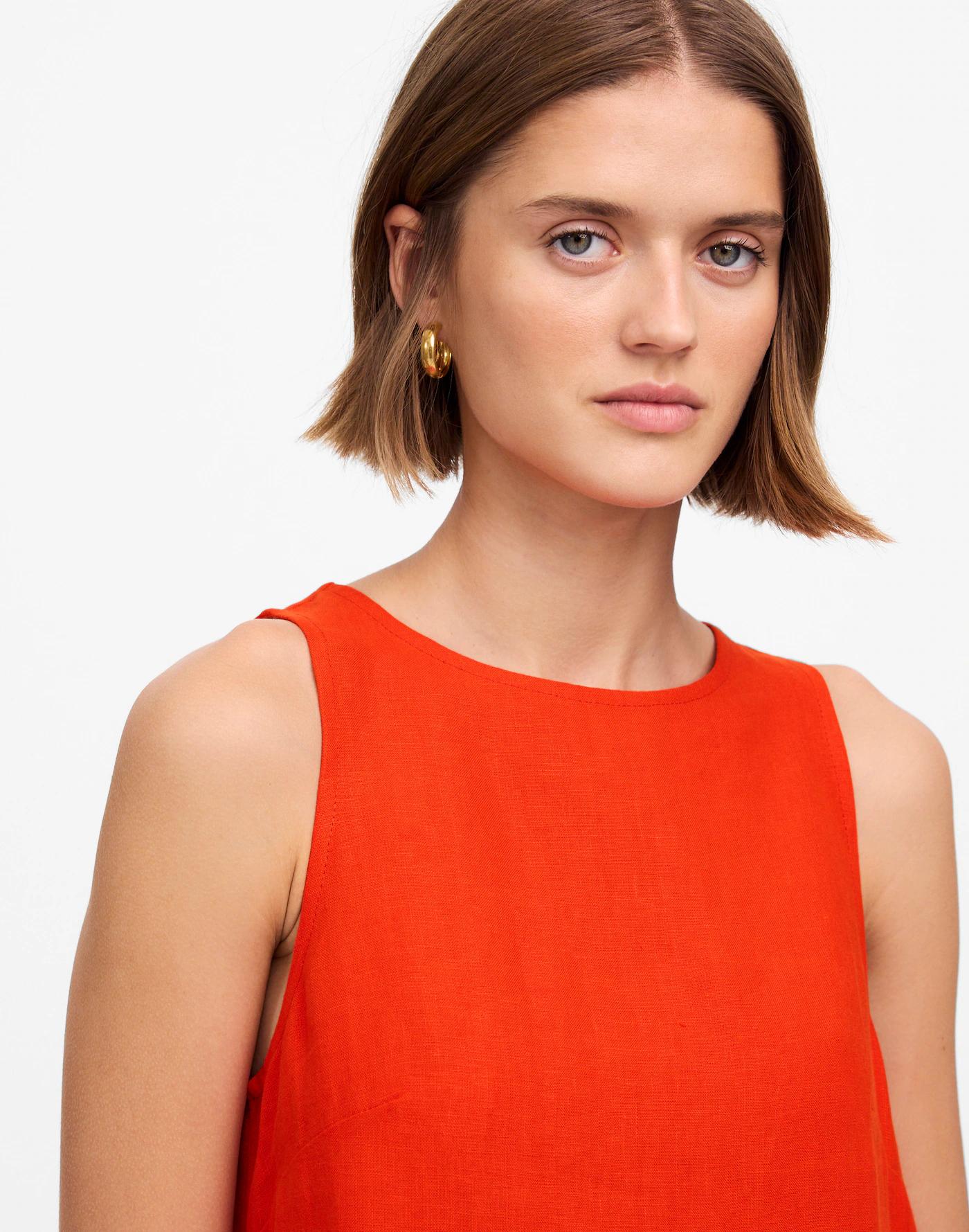 Mini Shift Dress in Linen Product Image