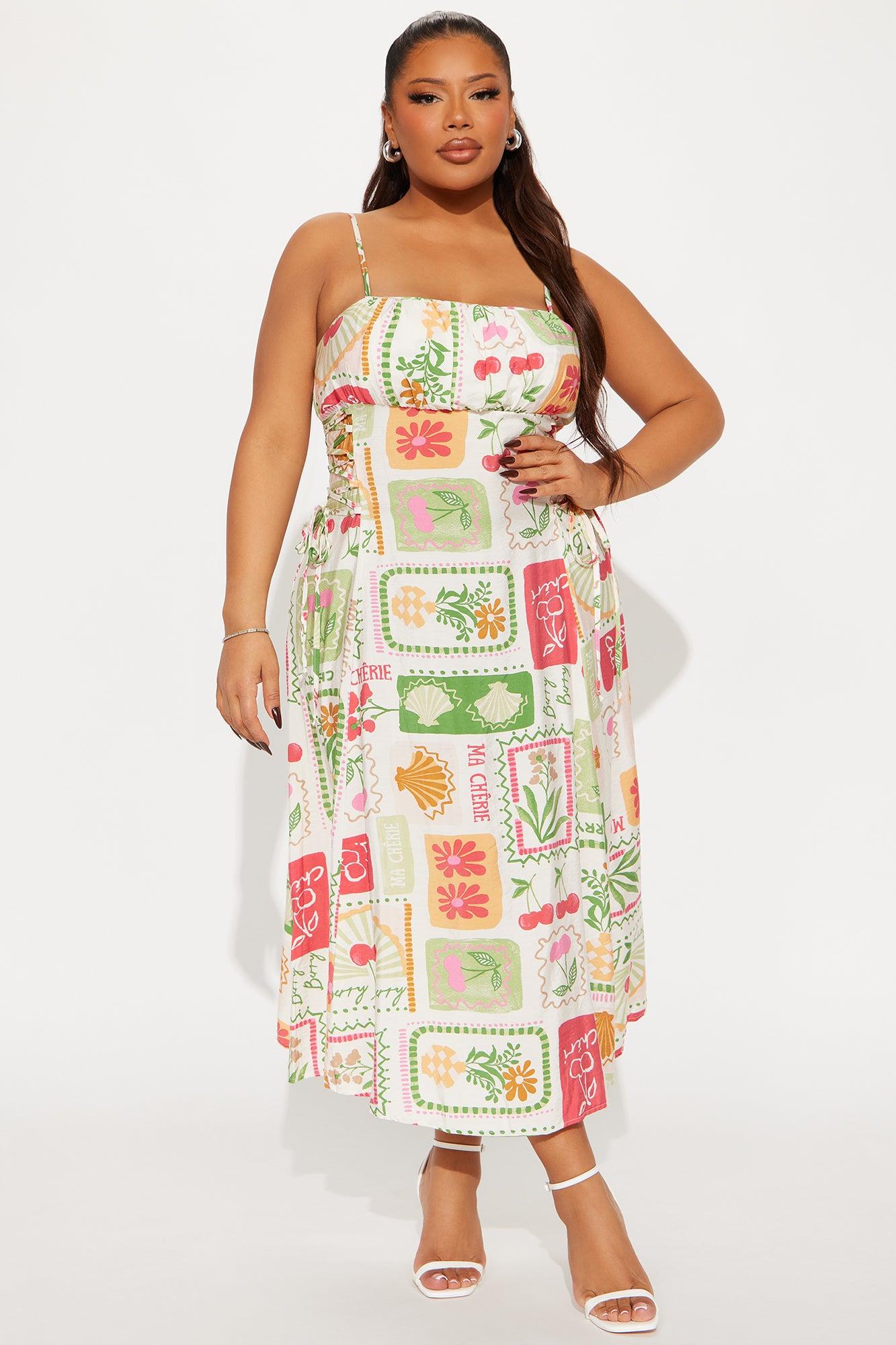 Jackie Lace Up Midi Dress - Taupe/combo Product Image