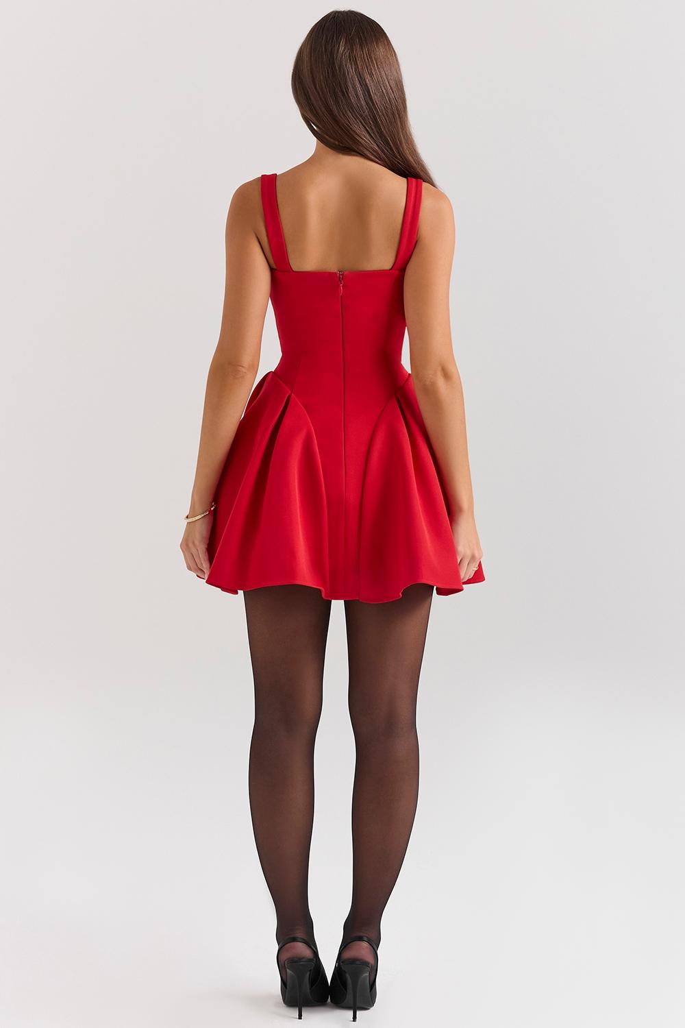Bunny  holly red crepe mini dress Product Image