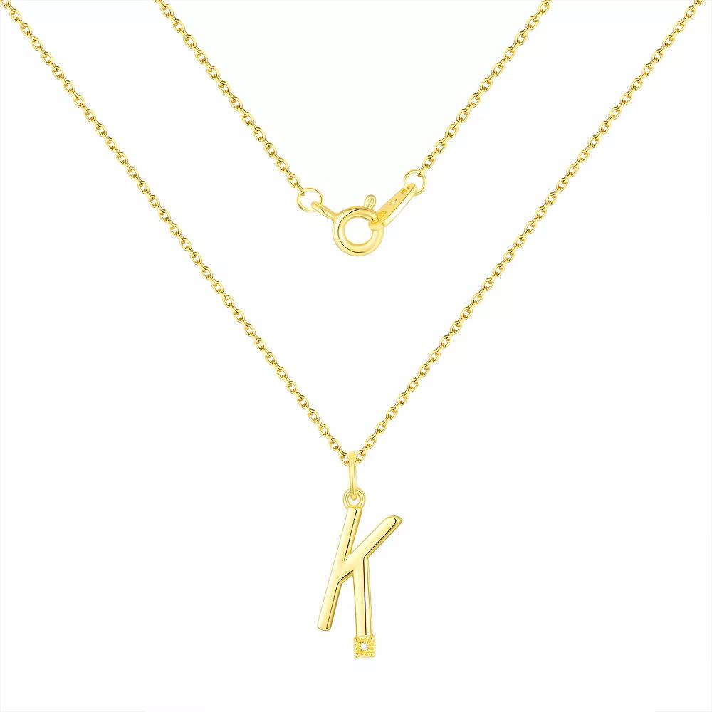 Forever Radiant Diamond Accent Initial Pendant Necklace, Women's, Size: 18", Gold Tone K Product Image