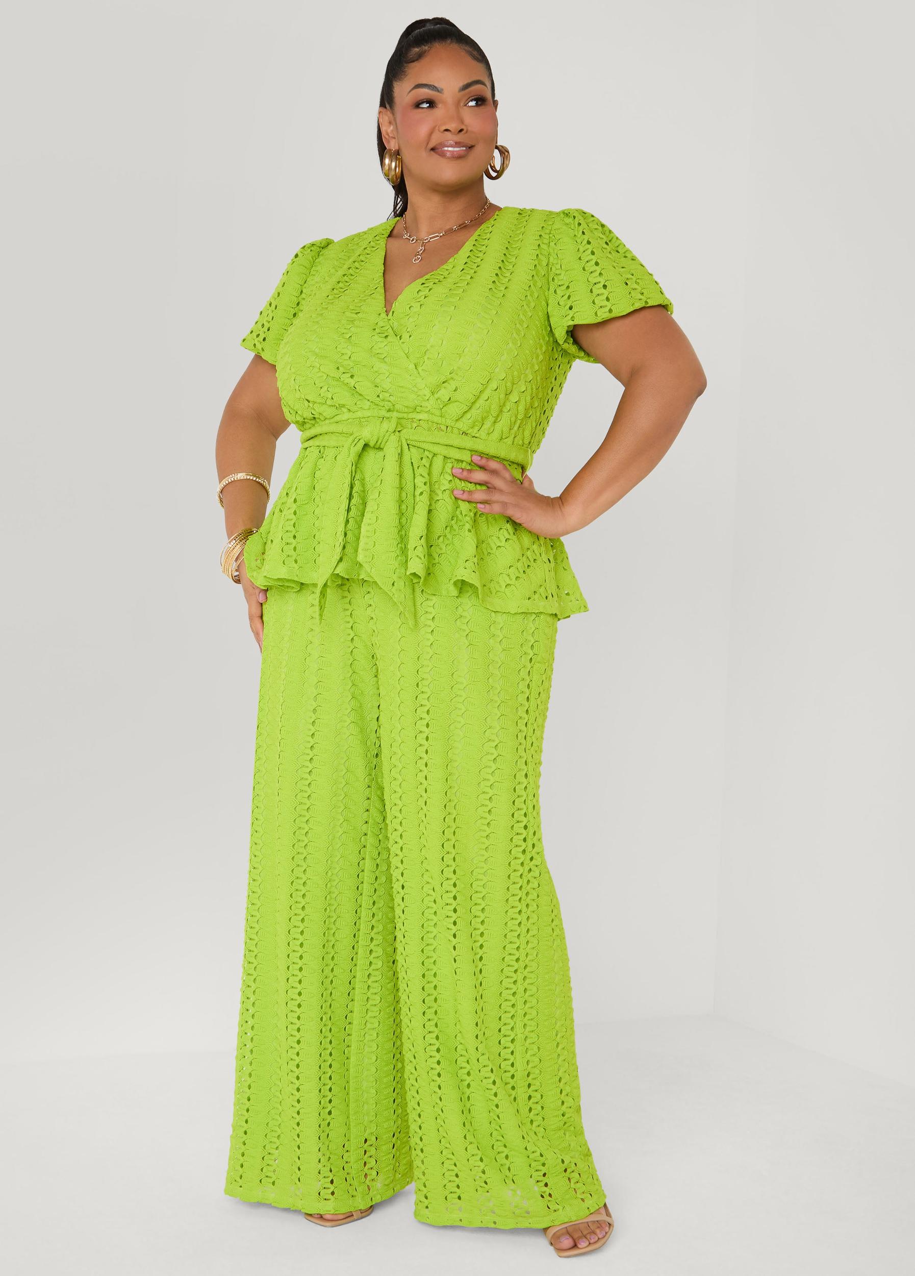 Textured Faux Wrap Top Product Image