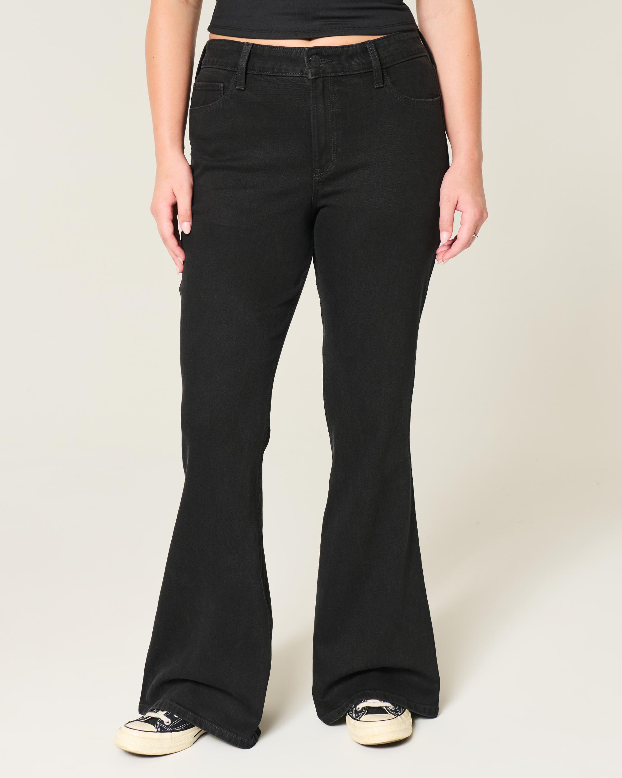 High-Rise Black Flare Jeans Product Image