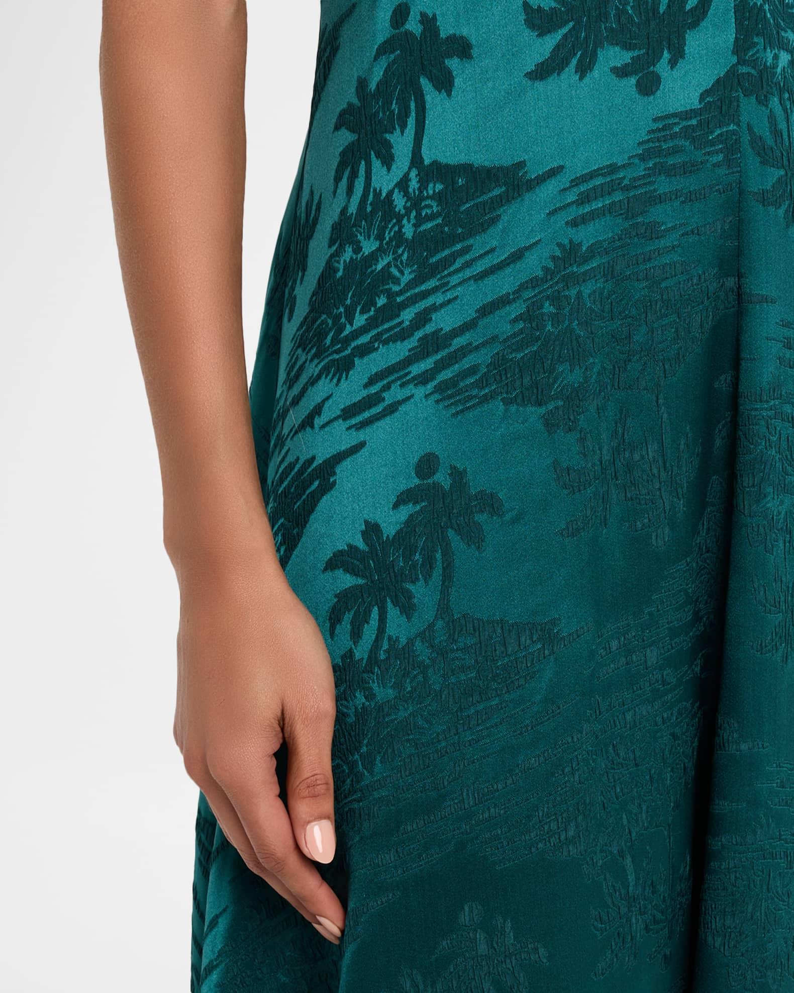 Levine Sleeveless Jacquard Satin Maxi Dress Product Image