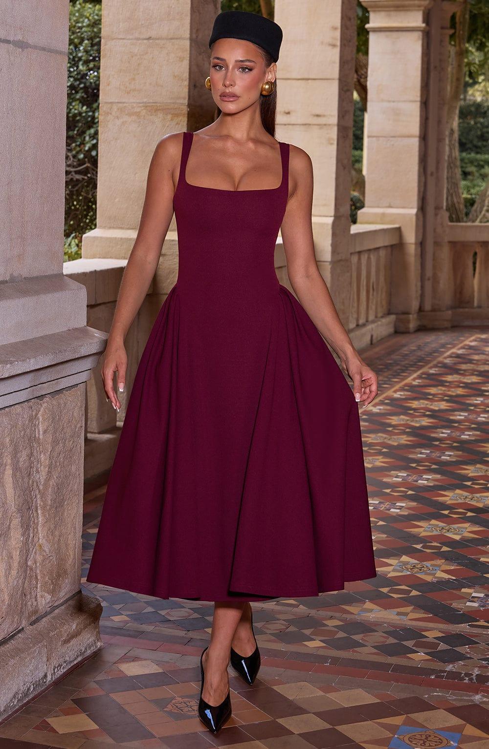 Betty Midi Dress - Cherry Lacquer Product Image