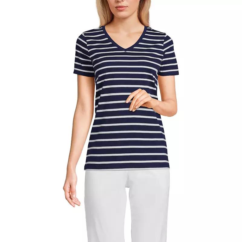 Women's Lands' End Relaxed-Fit Supima Cotton V-Neck Tee,  Product Image