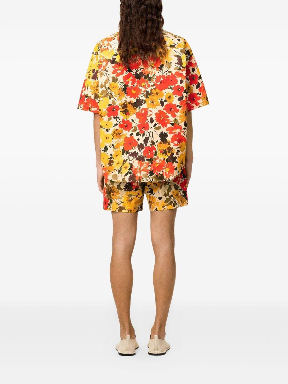 cotton floral-print shirt Product Image