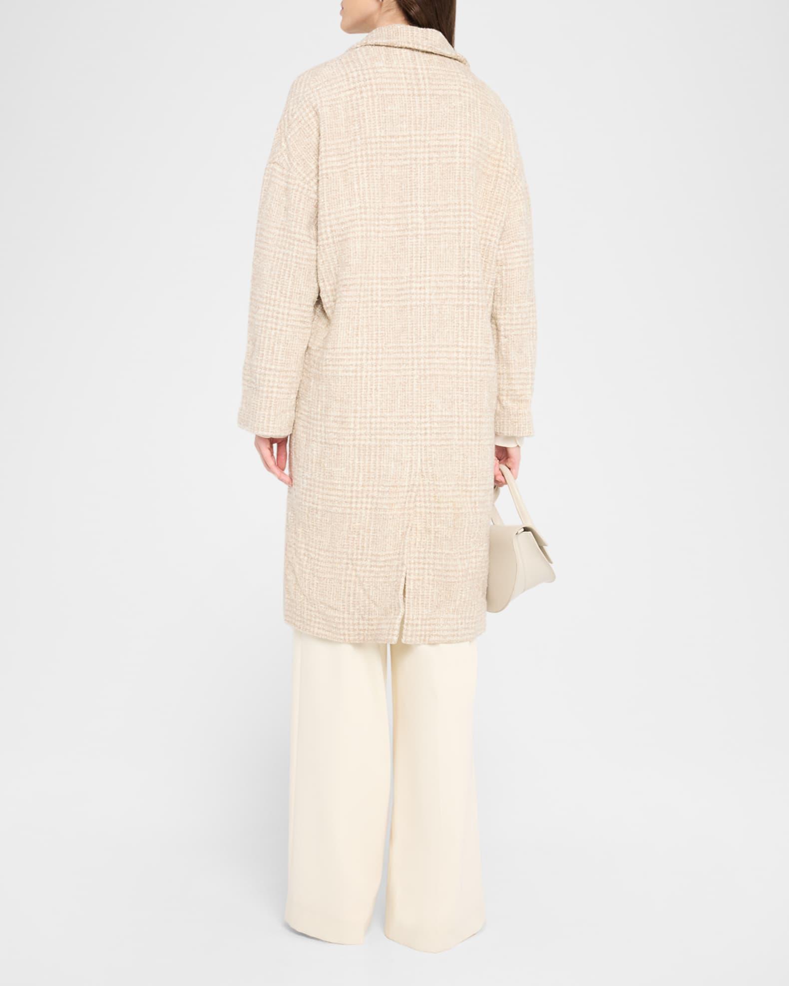 Paillette Check Tweed Single-Breasted Coat Product Image