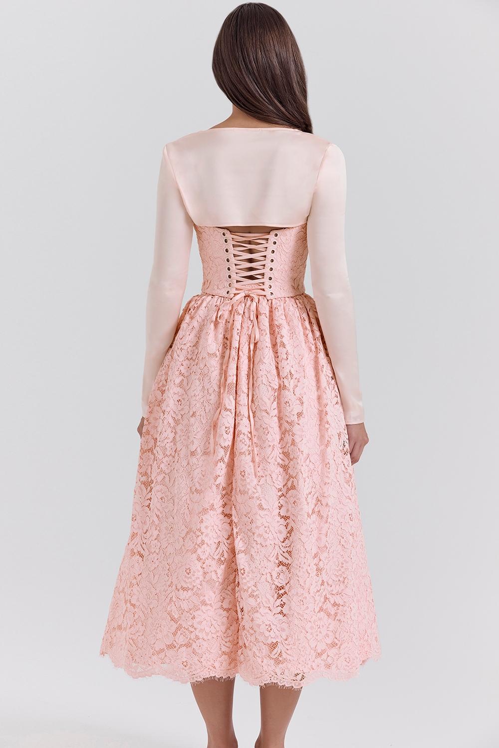 Duchess  ballerina pink lace corset, skirt and bolero - sale Product Image