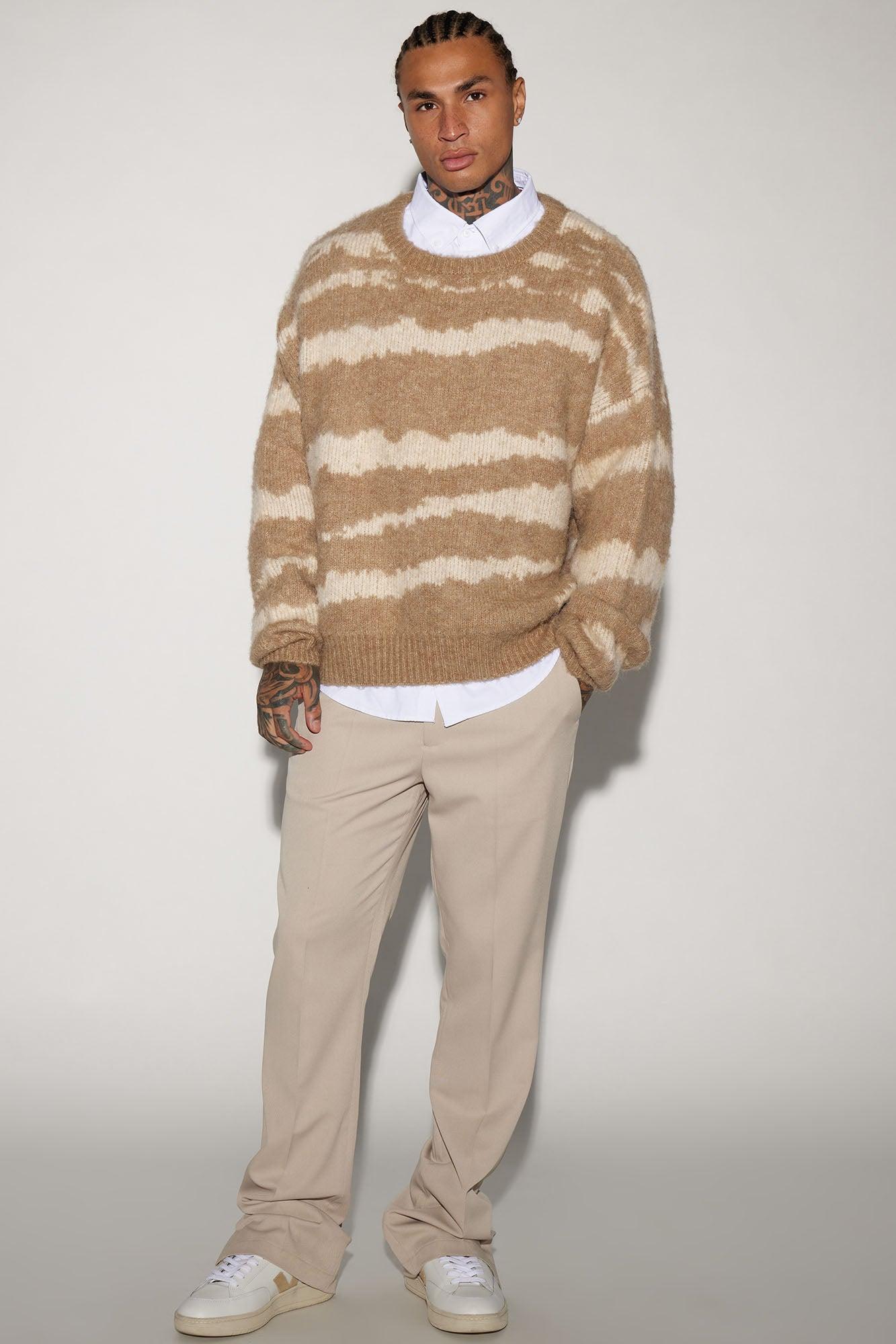 In The Game Crewneck Sweater - Taupe/combo Product Image