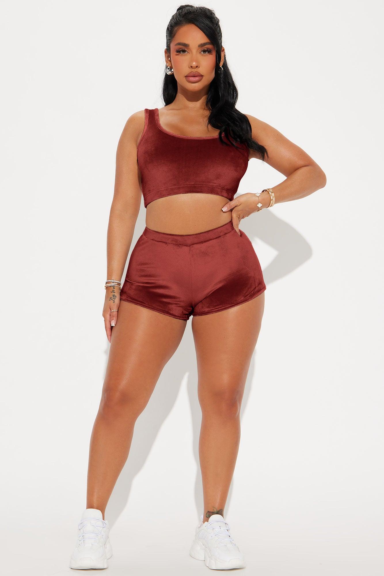 Cuddle With Me II Velour PJ Short Set - Chocolate Product Image