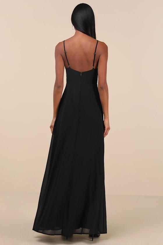 Marveled Beauty Black Sleeveless Tie-Front Maxi Dress Product Image