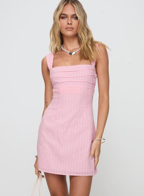 Anyone But You Mini Dress Pink Product Image