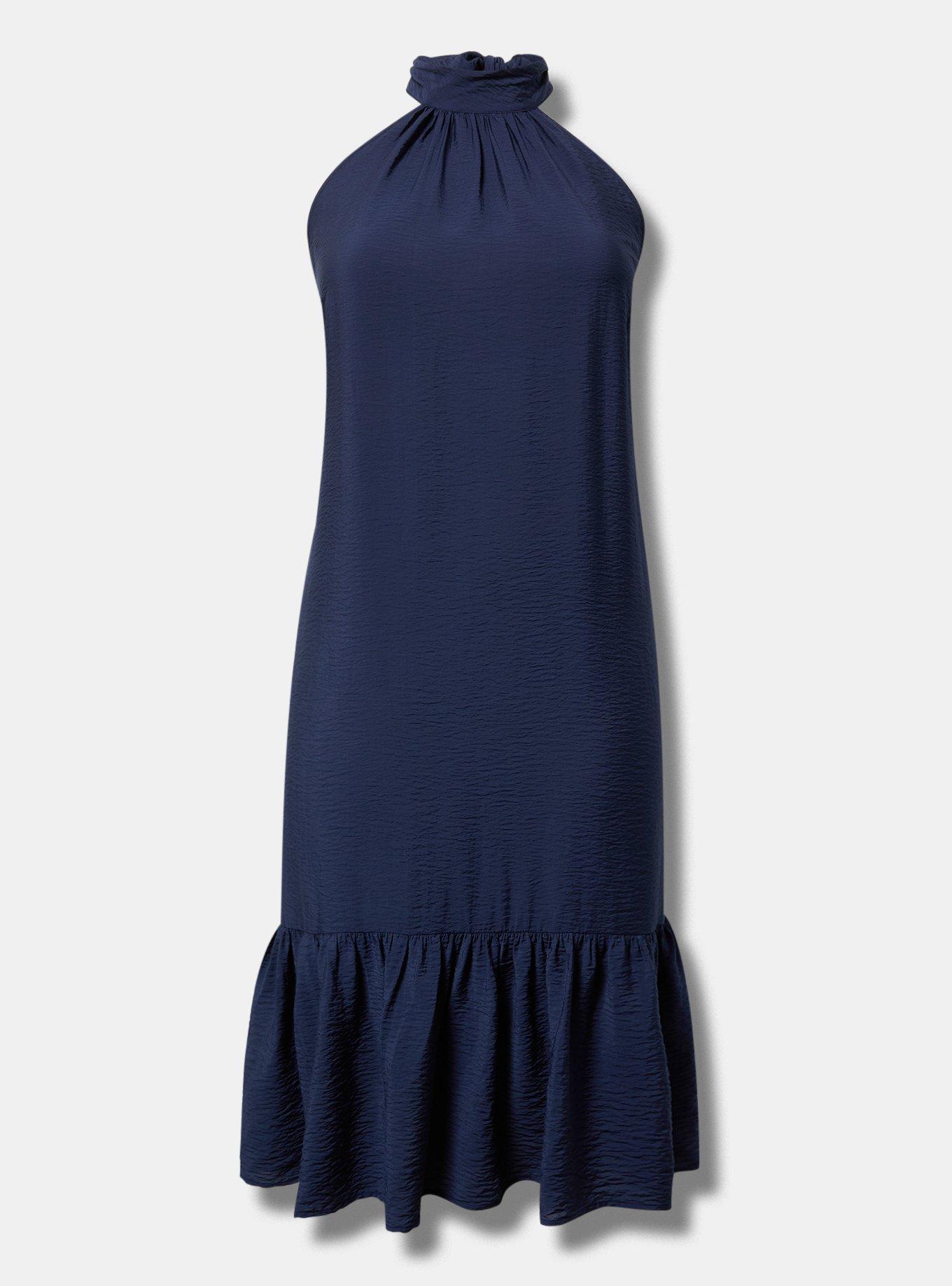 Midi High-Neck Tie-Back Dress Product Image