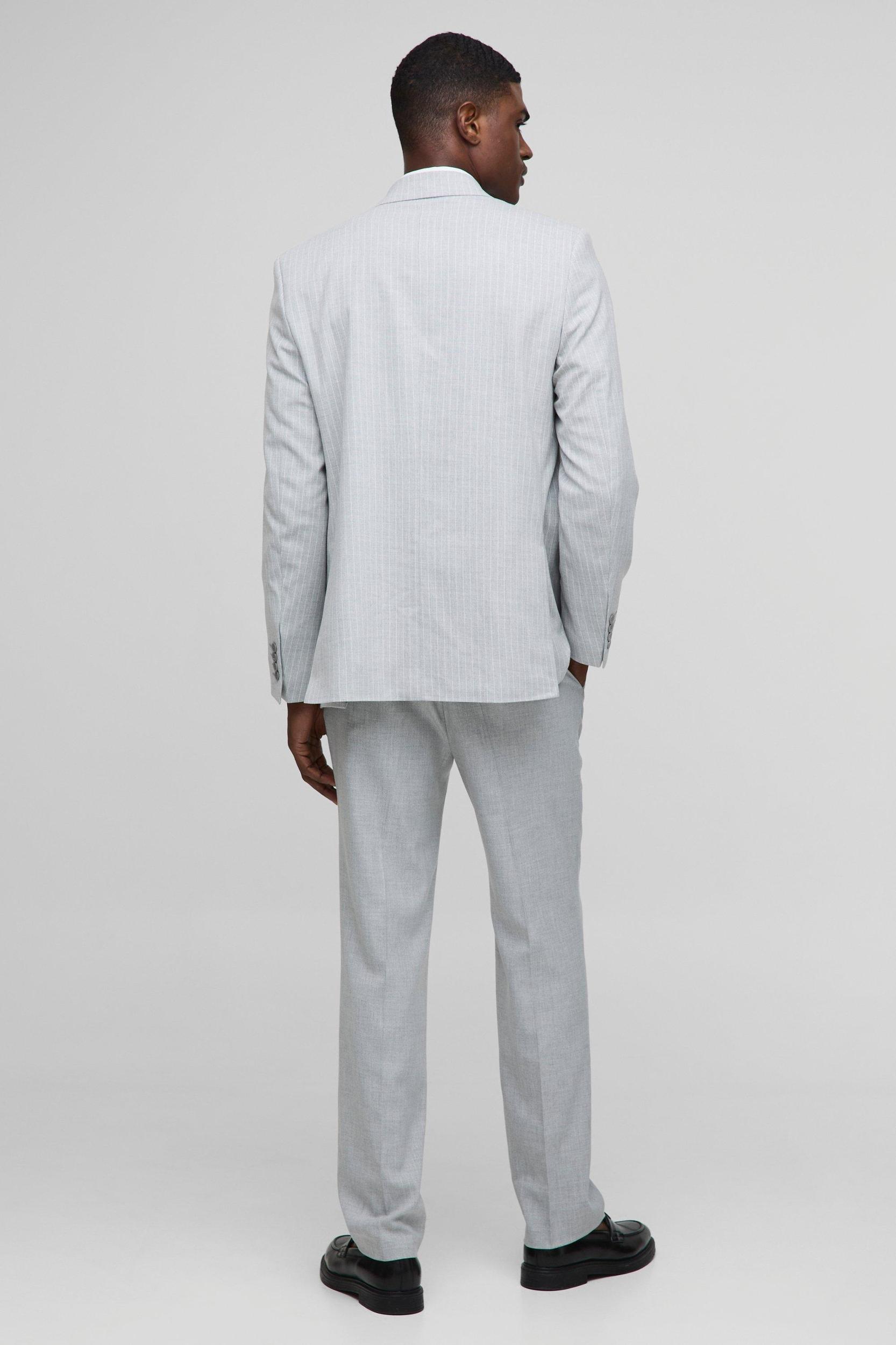 Straight Fit Tie Detail Fixed Waistband Suit Pants | boohooMAN USA Product Image