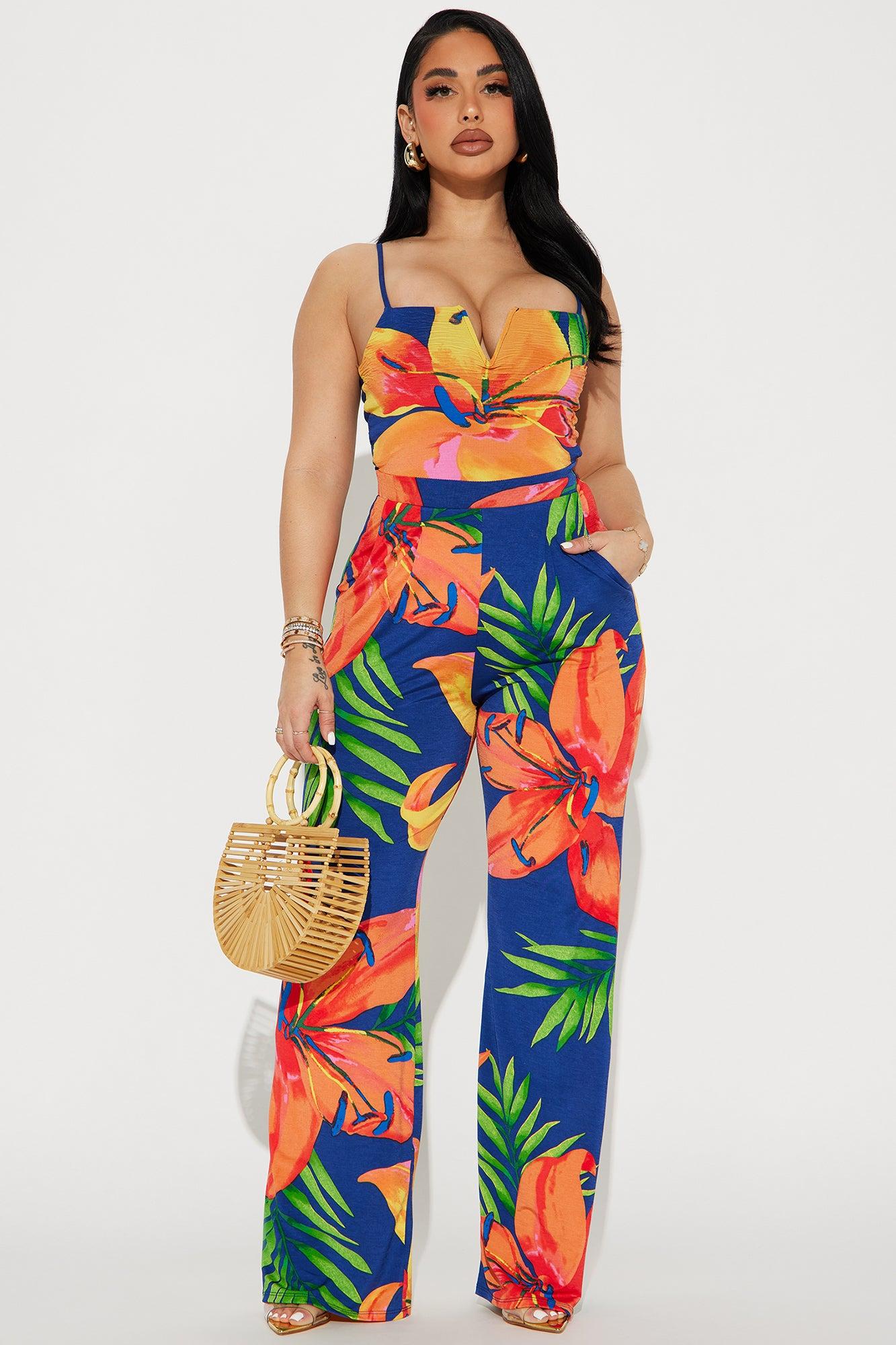 Lahaina Tropical Jumpsuit - Navy Product Image