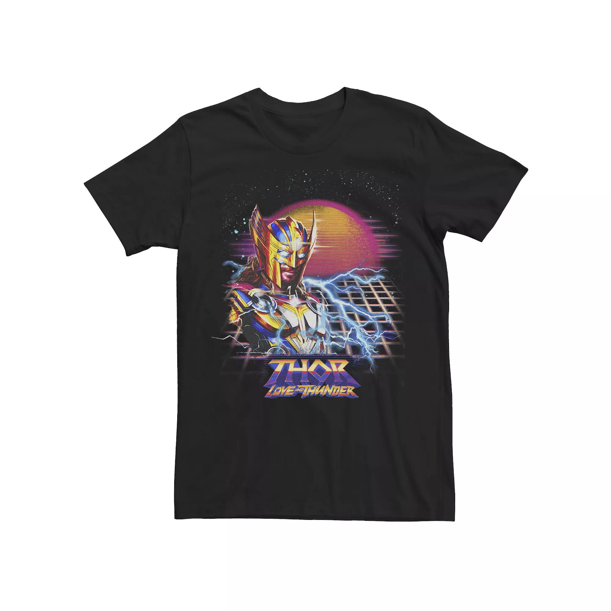 Men's Marvel Thor Love and Thunder Synthwave Sunset Tee,  Product Image