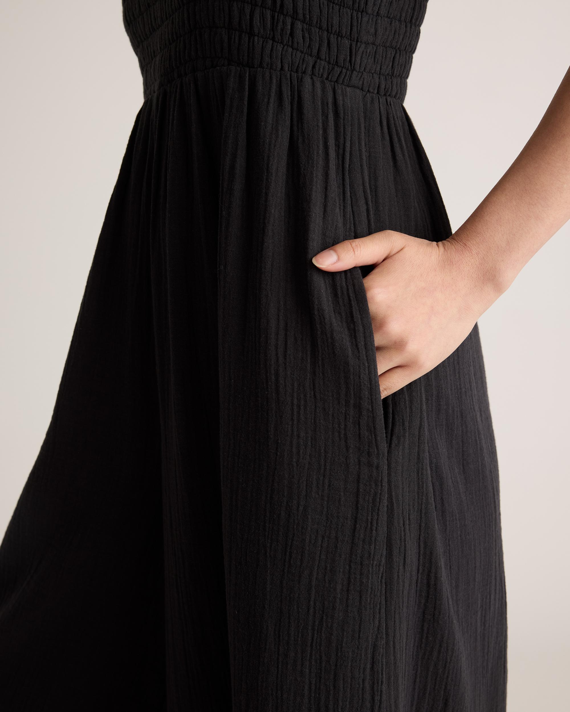 Quince | Women's Gauze Smocked Wide Leg Jumpsuit Size XL, Organic Cotton Product Image