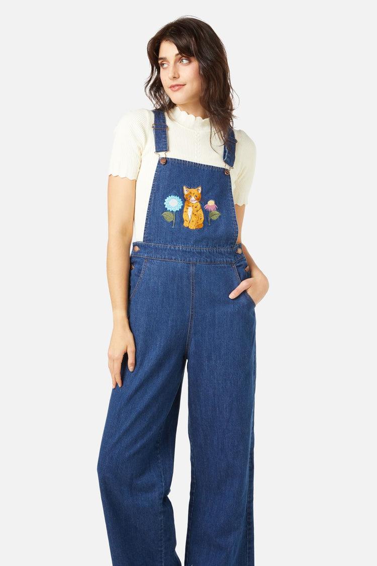 Cat Embroidered Overall Product Image