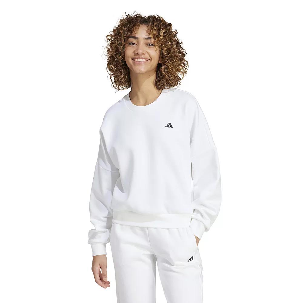 Women's adidas Essentials Feel Cozy Sportswear Sweatshirt, Size: XL, White Product Image