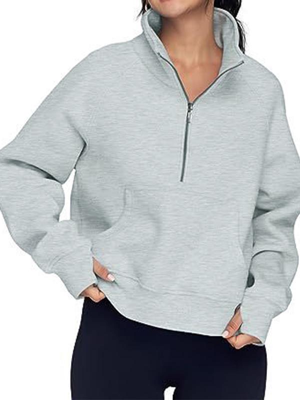 Solid Half Zip Sweatshirt Product Image