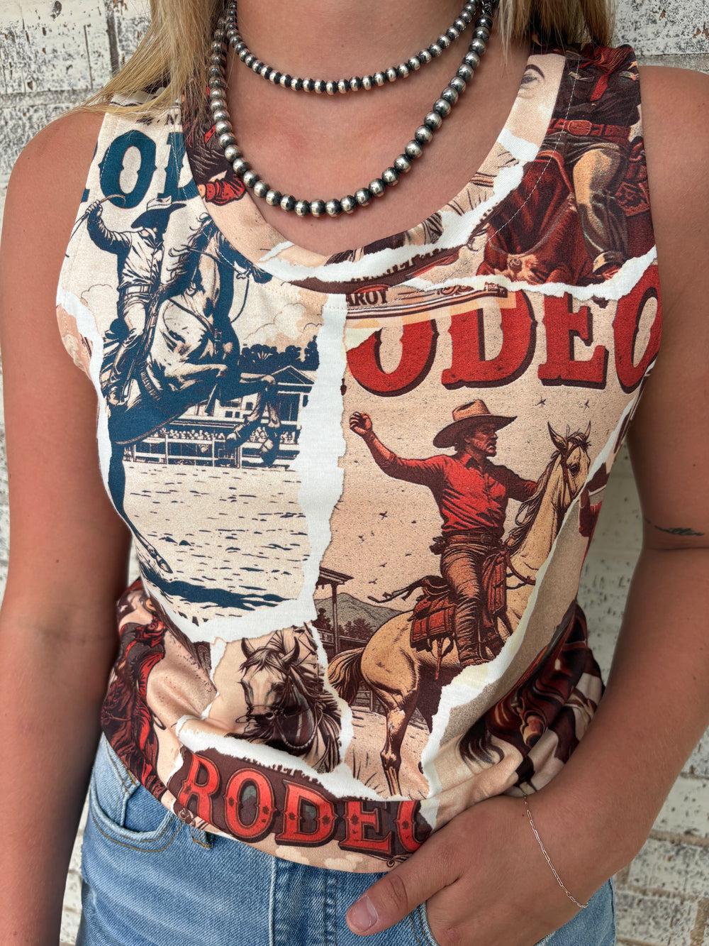 Western Collage Vintage Tank Top Product Image