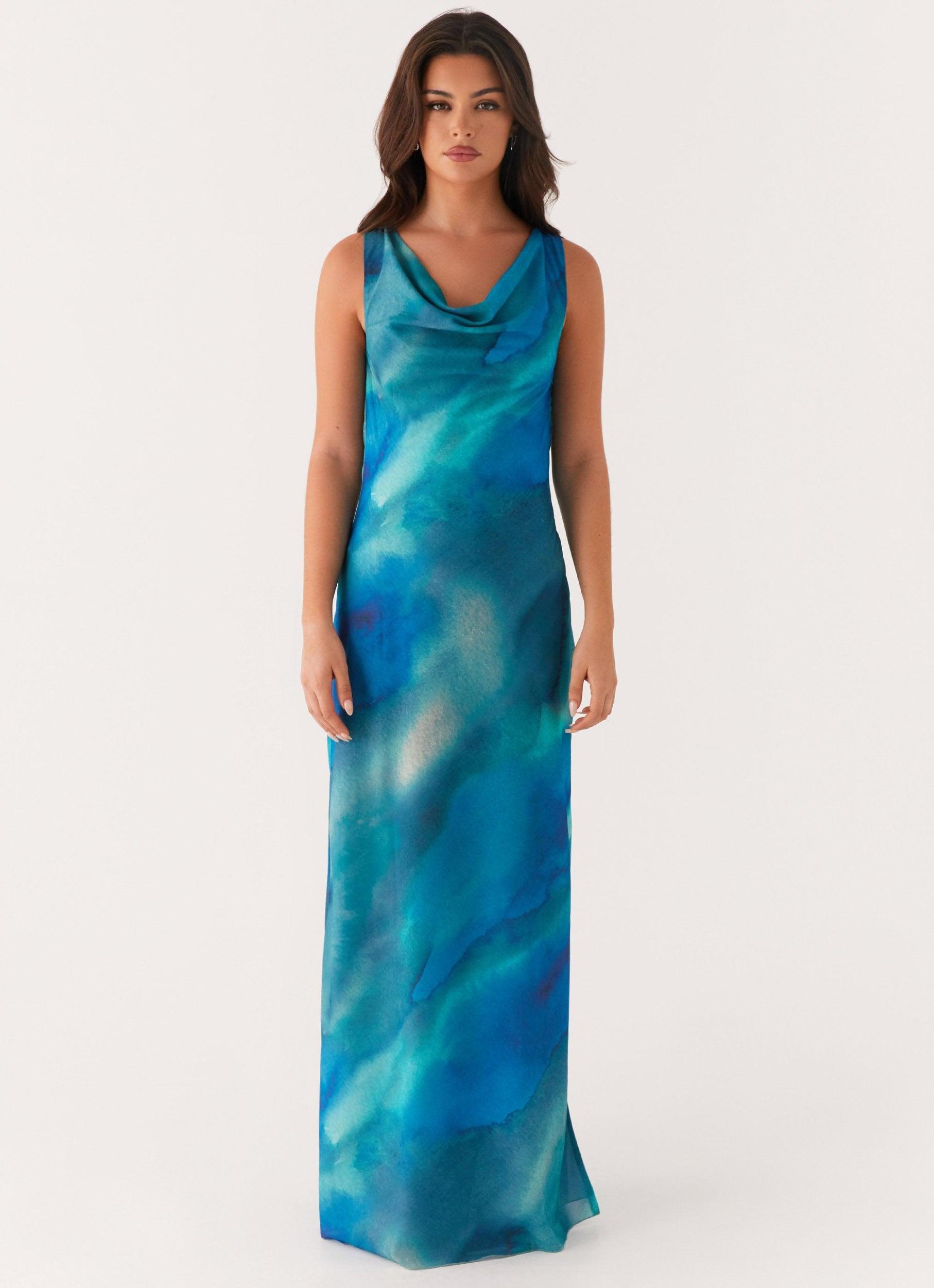 Carelle Maxi Dress - Blue Tie Dye Product Image