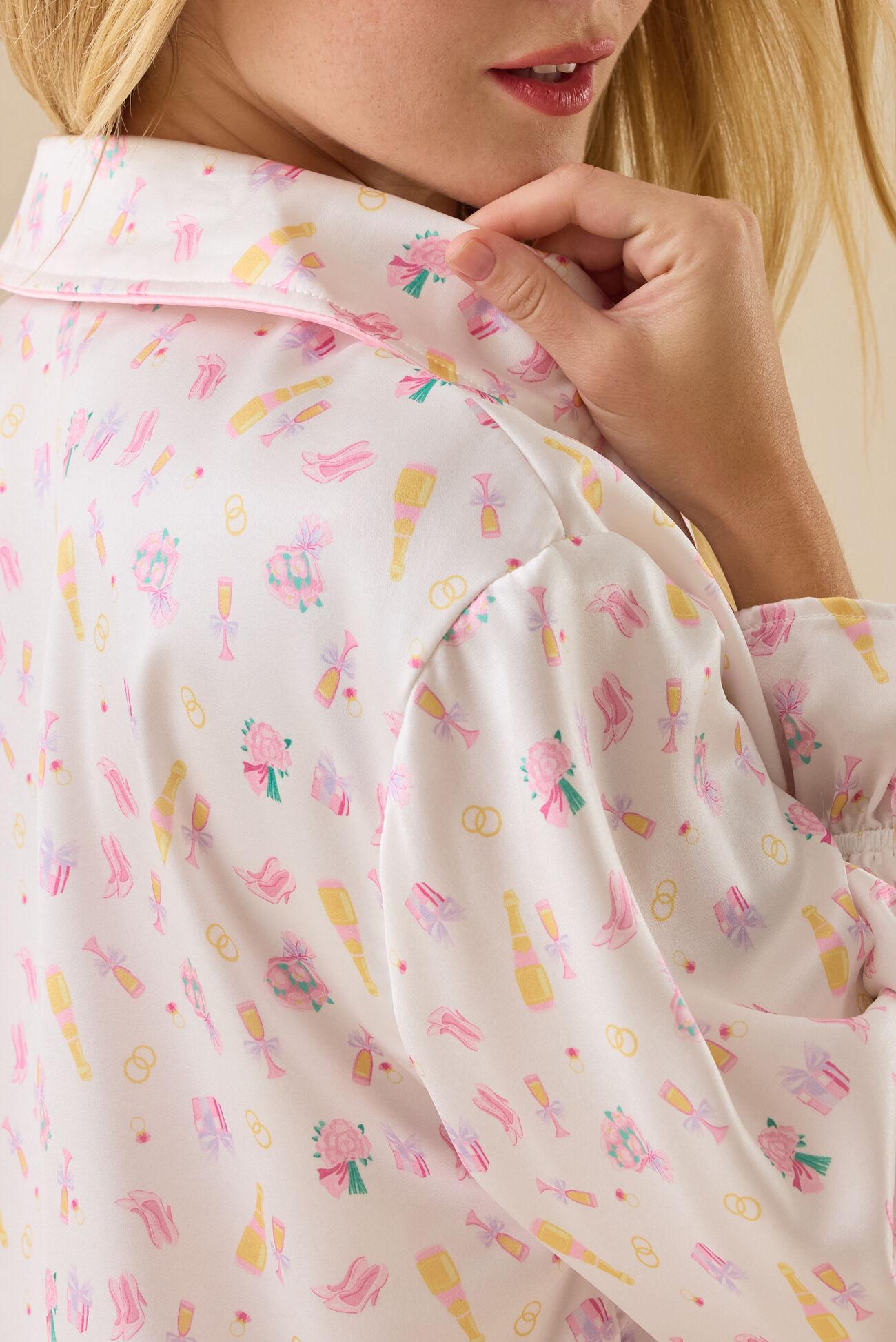 Emelia Champagne Button Up Sleep Shirt Product Image