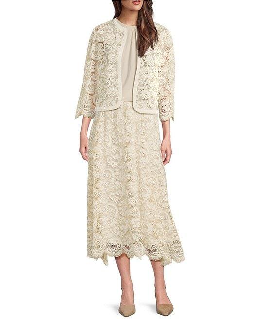 Anne Klein Lace Framed Cardigan Jacket Product Image