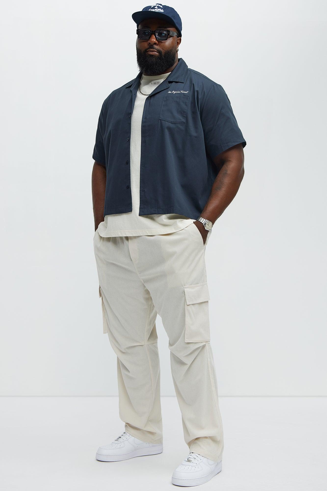 Bedford Corduroy Slim Cargo Pants - Off White Product Image