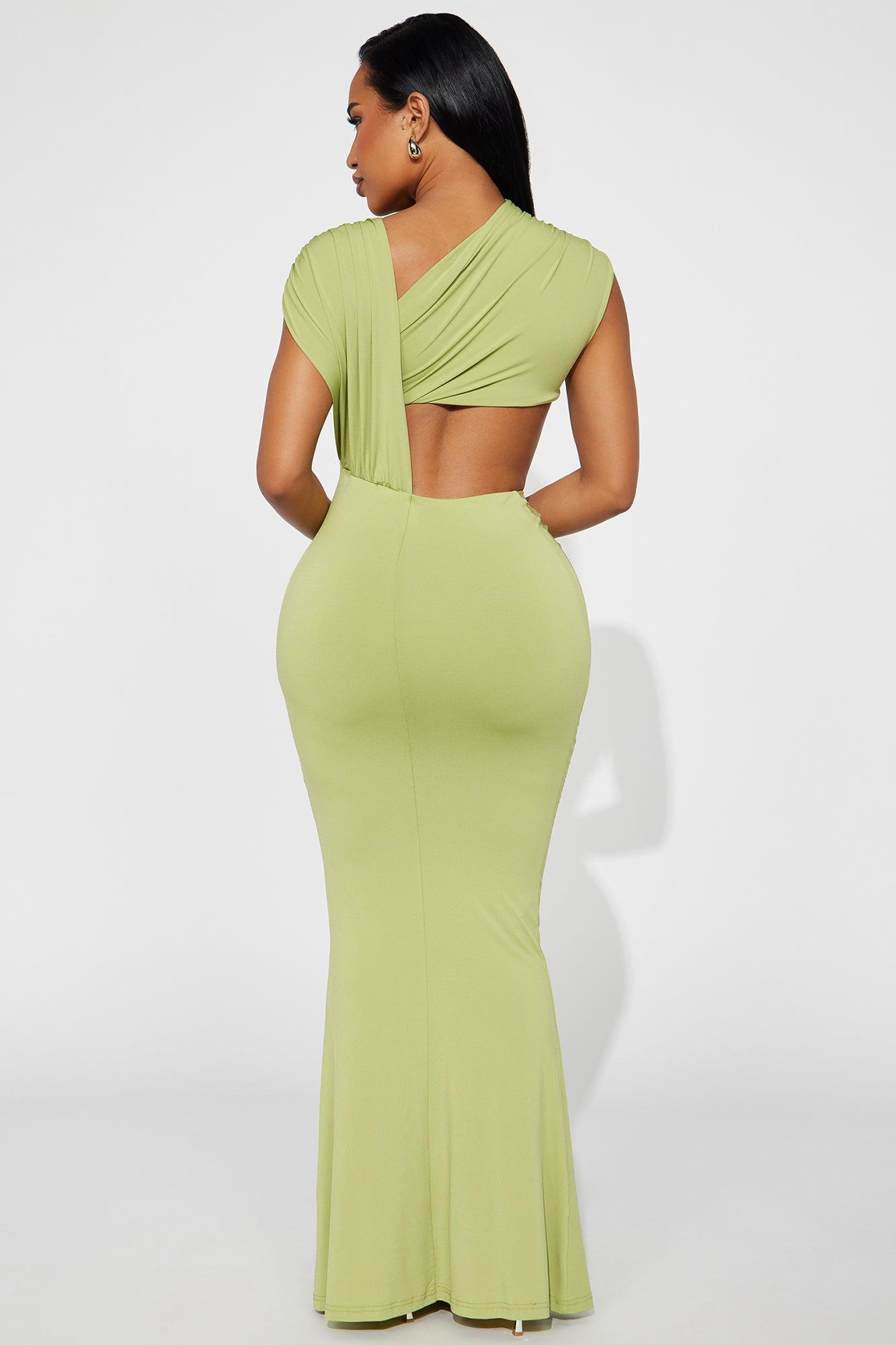 Aria Cut Out Maxi Dress - Chartreuse Female Product Image