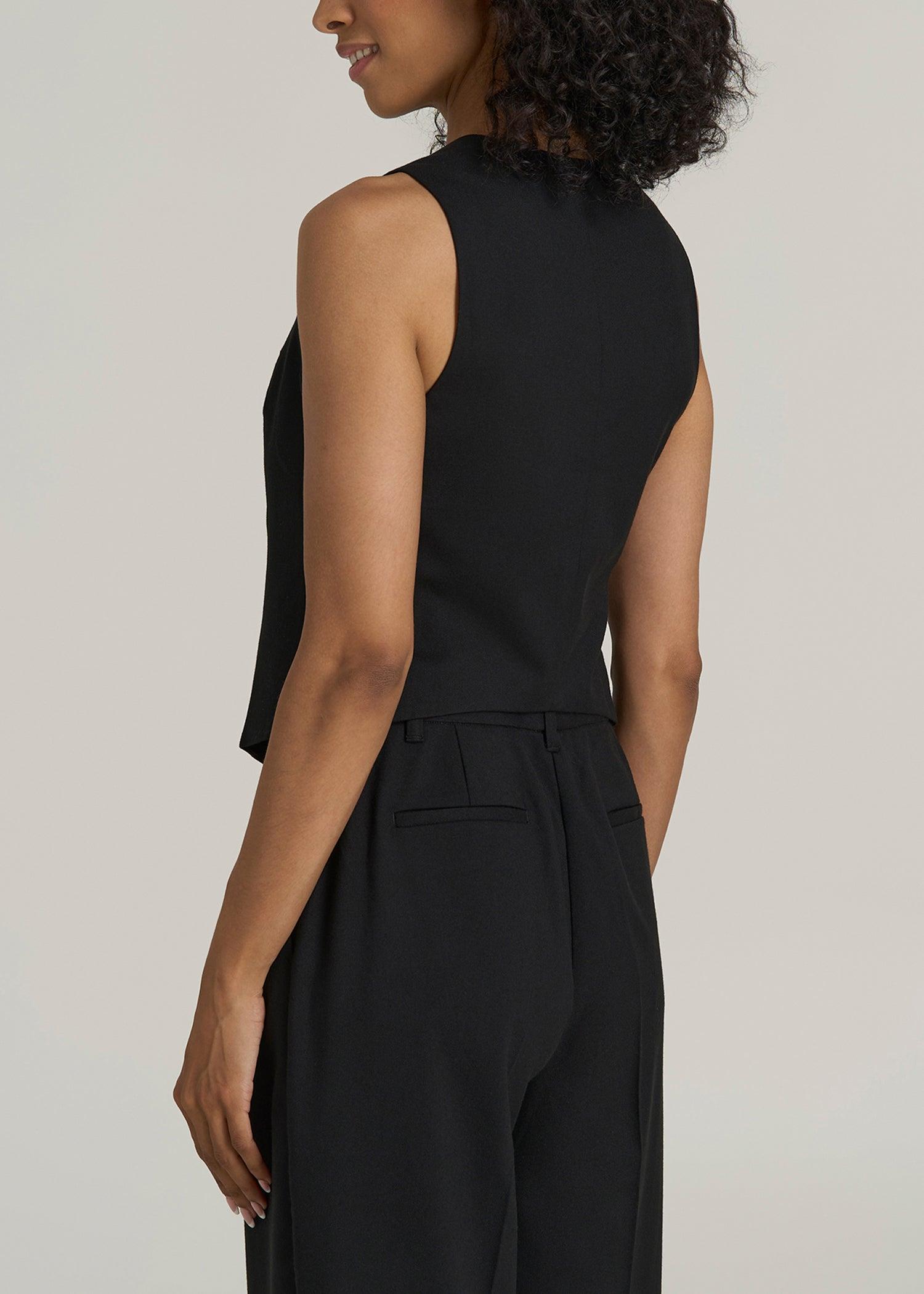 Tailored Vest for Tall Women in Black Female Product Image