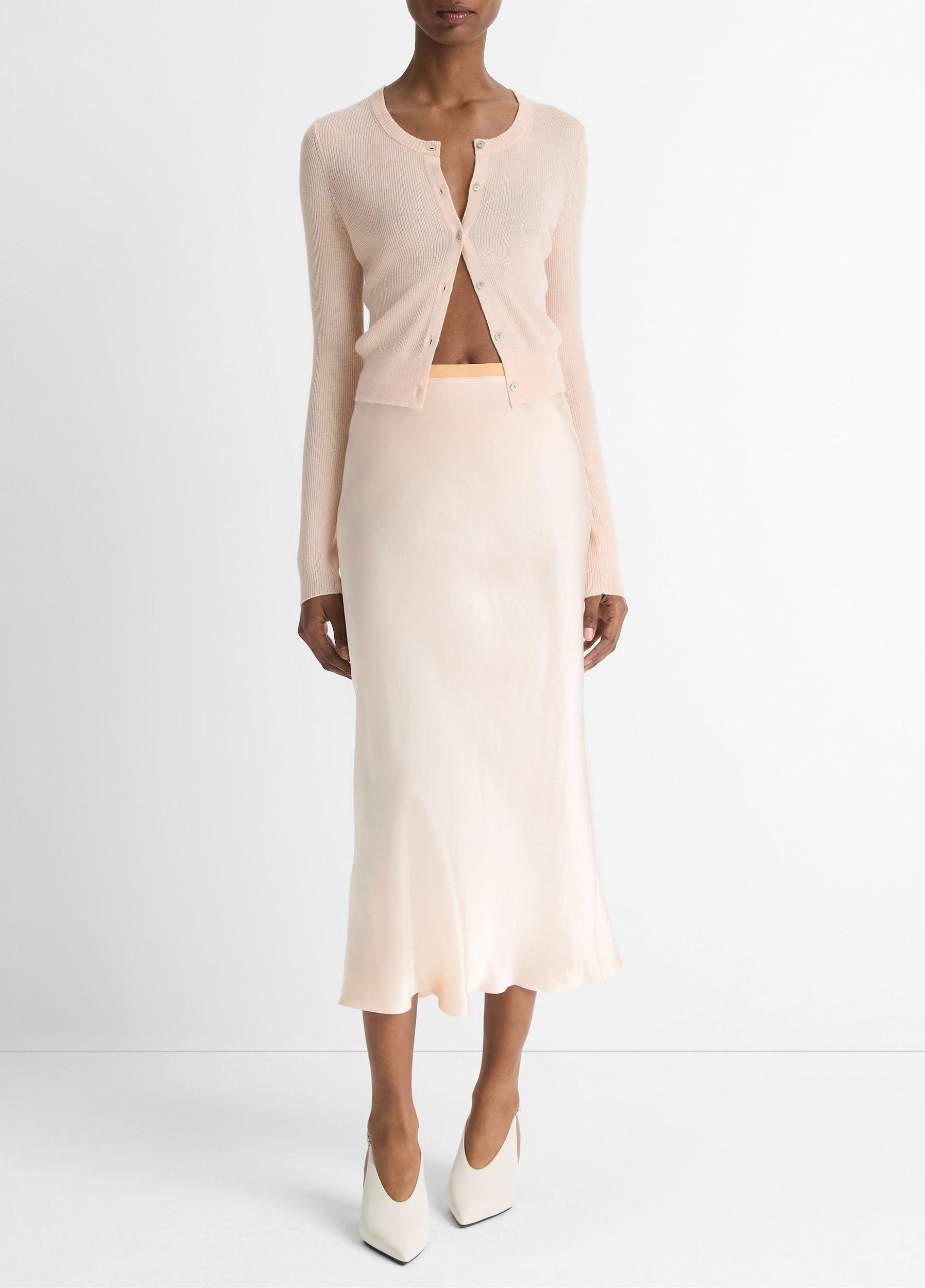 Ribbed Cashmere-Silk Slim Cardigan Product Image