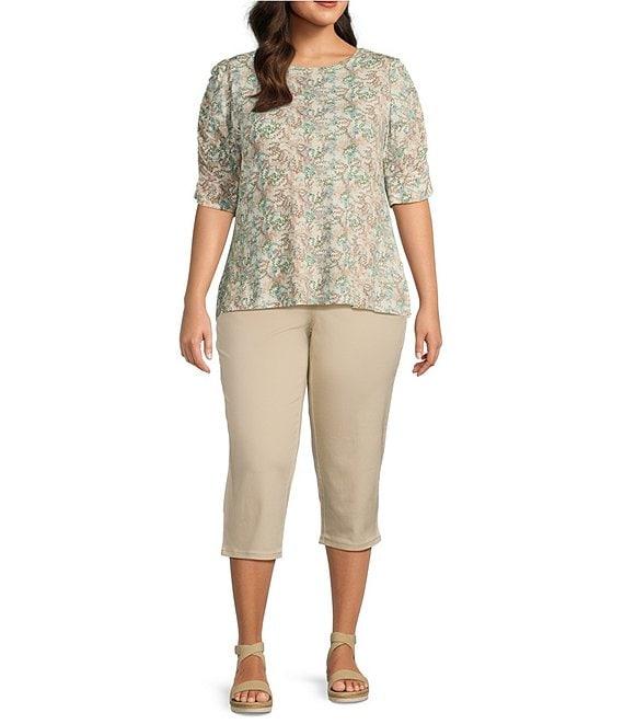 Intro Plus Size Stretch Pull-On Capri Pants Product Image