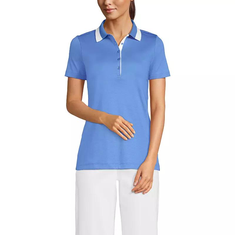 Petite Lands' End Supima Cotton Short Sleeve Polo Shirt, Women's,  Product Image