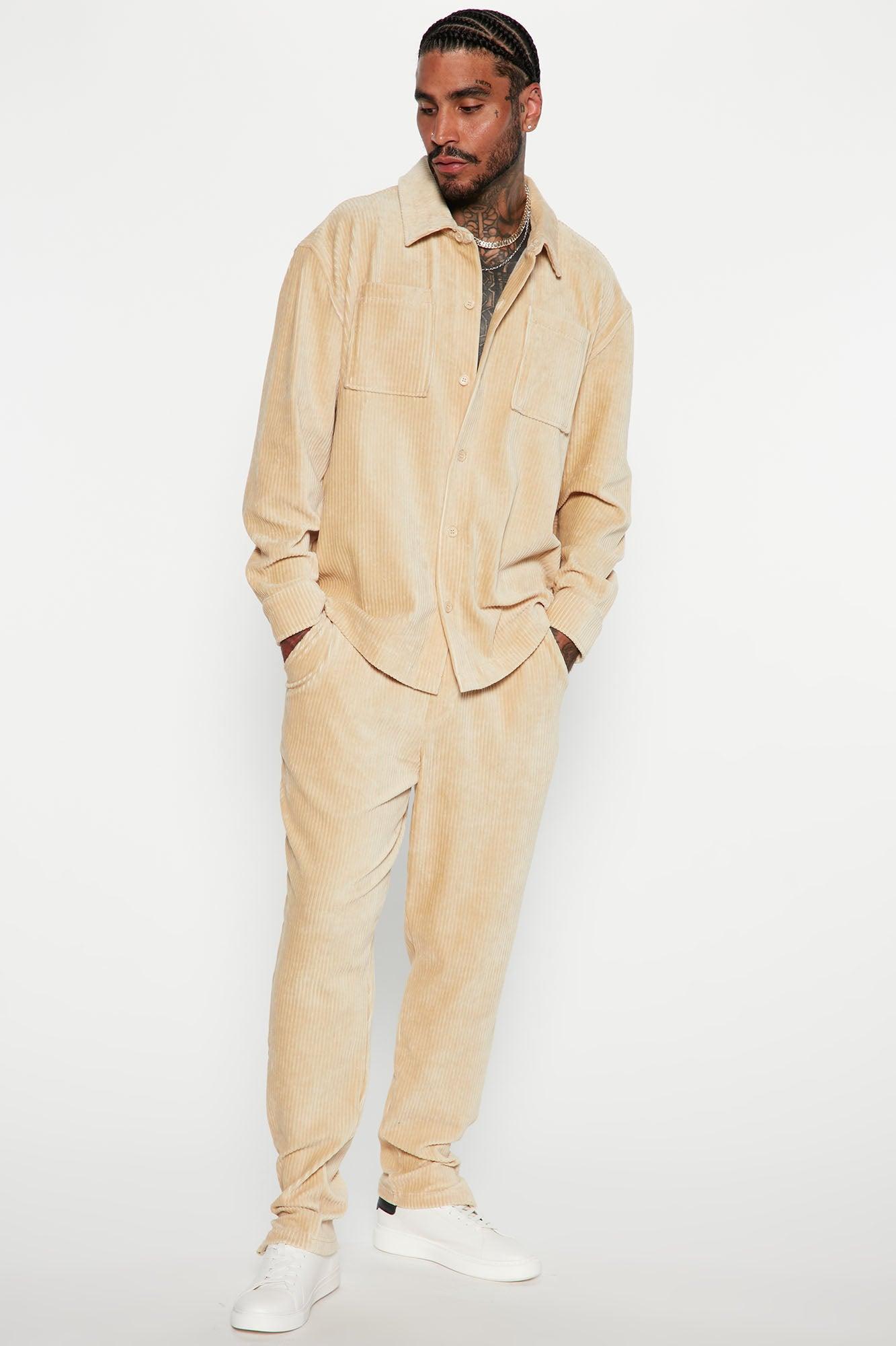 Luxury Knit Ribbed Shirt - Tan Product Image