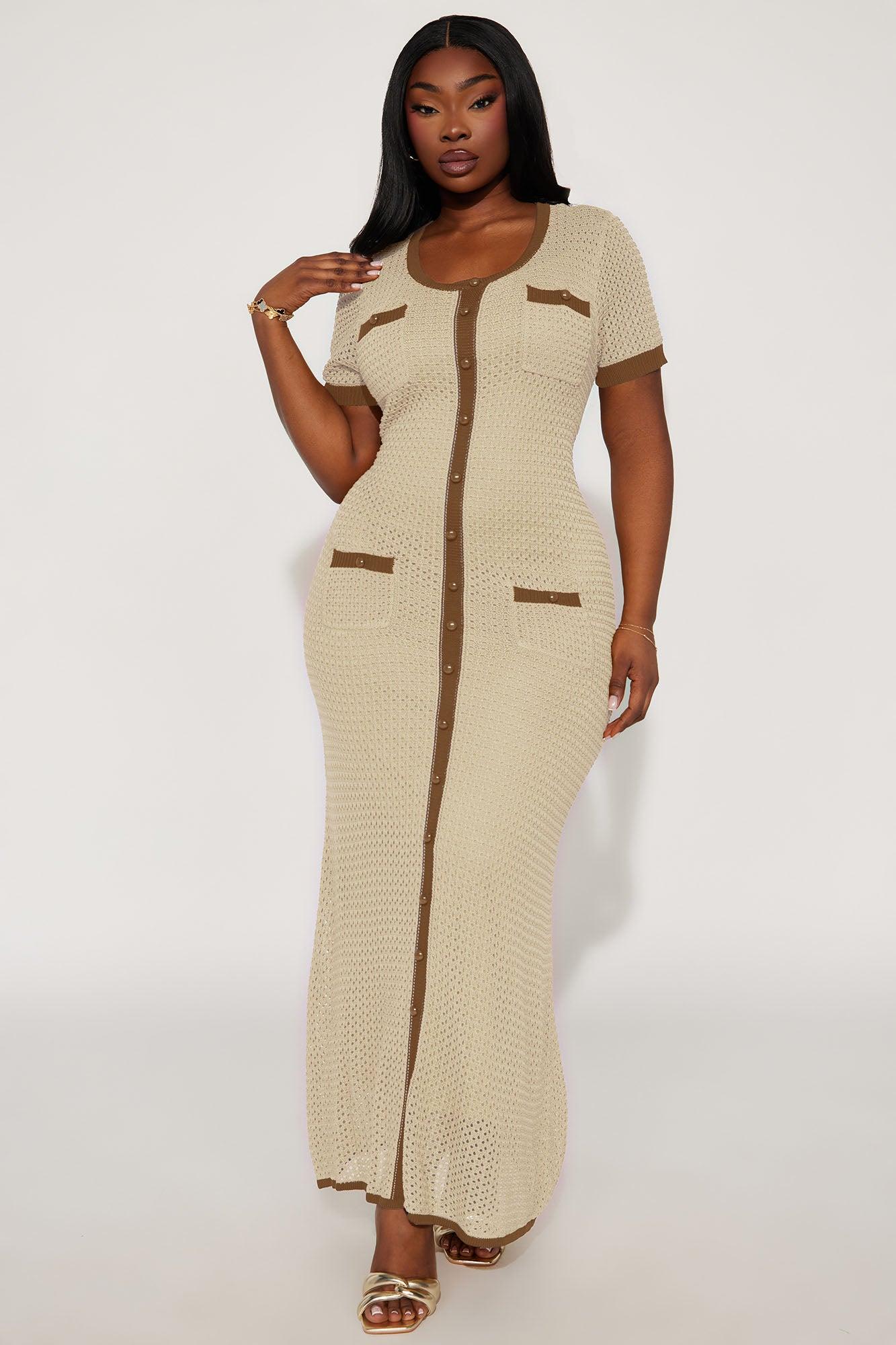 Elena Crochet Maxi Dress - Cream Product Image